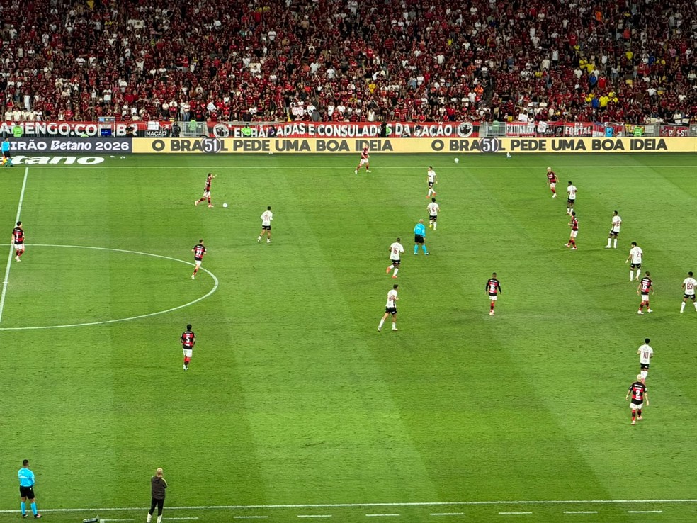 Flamengo durante jogo contra o Vit�ria � Foto: Luiza S�/ge
