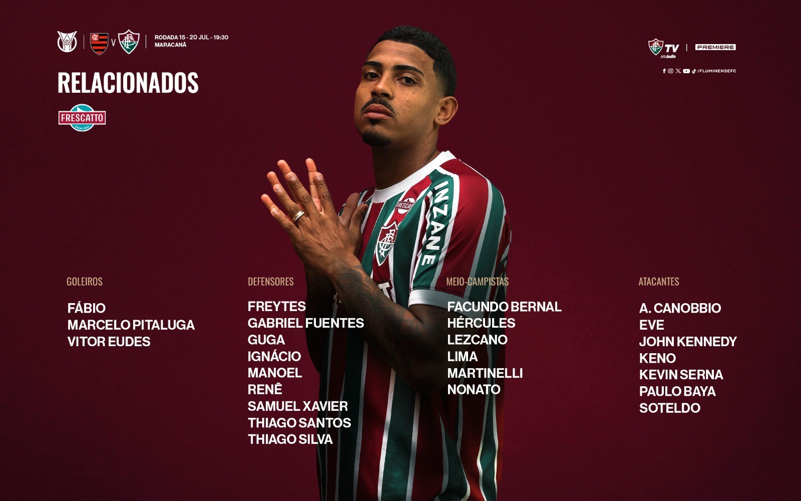 Renato Gaúcho deixa Cano fora da lista de relacionados para Flamengo x Fluminense