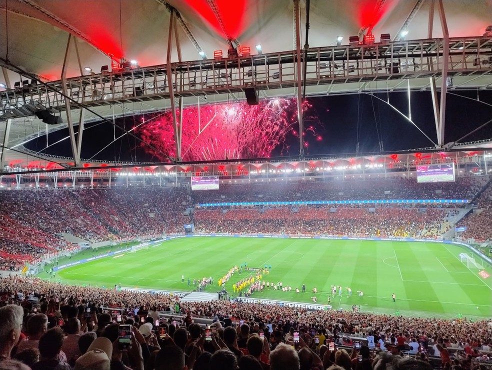 Torcida do Flamengo lota o Maracanã contra o Estudiantes, pela Libertadores — Foto: Rodrigo Souza