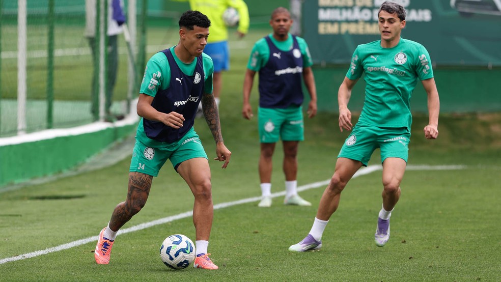 Sosa participa de parte do treino do Palmeiras.