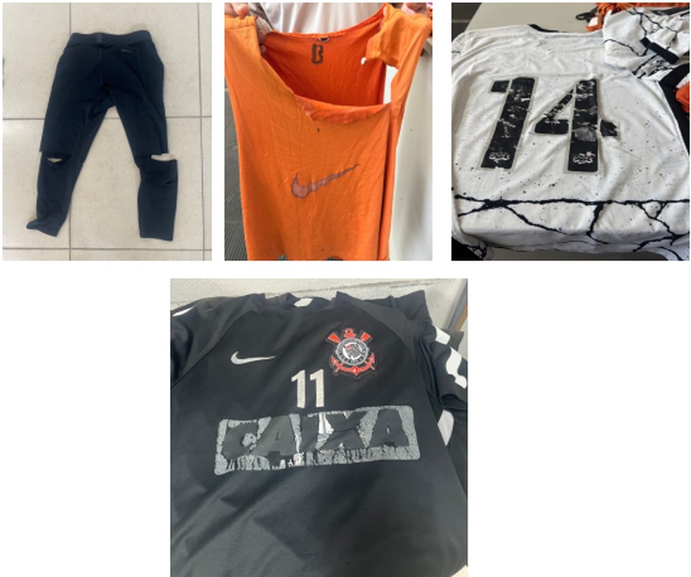 Materiais disponibilizados às categorias de base do Corinthians em condições precárias — Foto: Reprodução