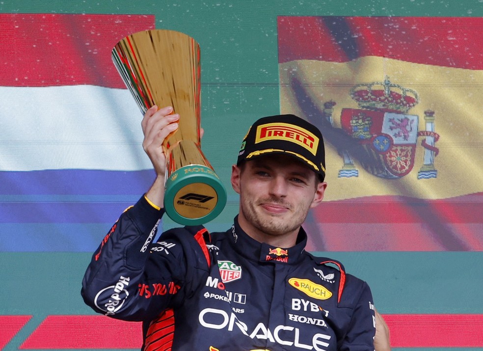 Max Verstappen comemora vitória no GP de São Paulo de F1 — Foto: Reuters