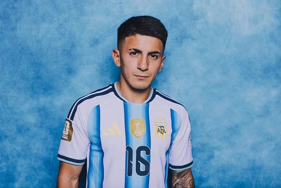 Thiago Almada pela seleção da Argentina — Foto: Florencia Tan Jun - FIFA/FIFA via Getty Images