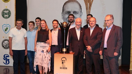 Federação apresenta troféu do Campeonato Paranaense 2024 que leva o nome do jornalista Gil Rocha