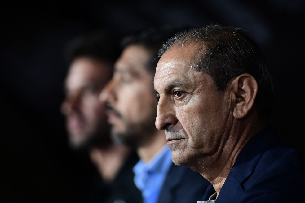 Ramón Díaz, técnico do Corinthians, no jogo contra o Grêmio — Foto: Marcos Ribolli