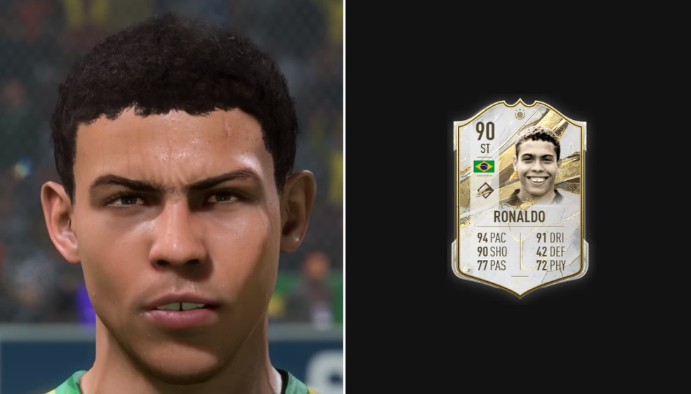Face da versão "Base Icon" de Ronaldo no FIFA 23 — Foto: Filipe Guedes