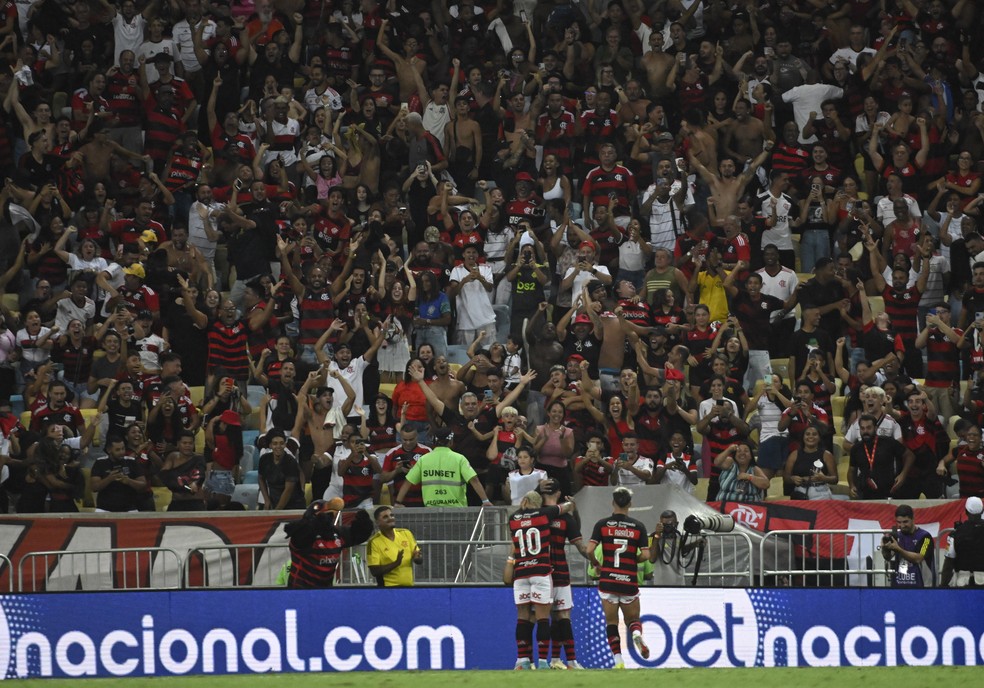 Torcida do Flamengo no Maracanã contra o Botafogo — Foto: André Durão / ge