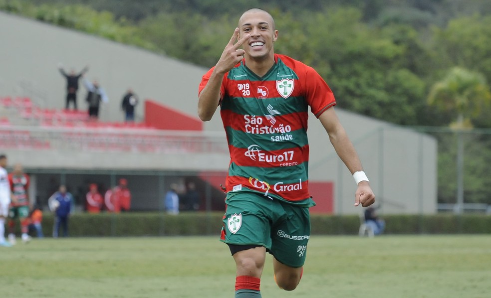 Luccas Paraizo comemora gol no Campeonato Paulista Sub-20 2022 — Foto: Foto: Dorival Rosa / Portuguesa