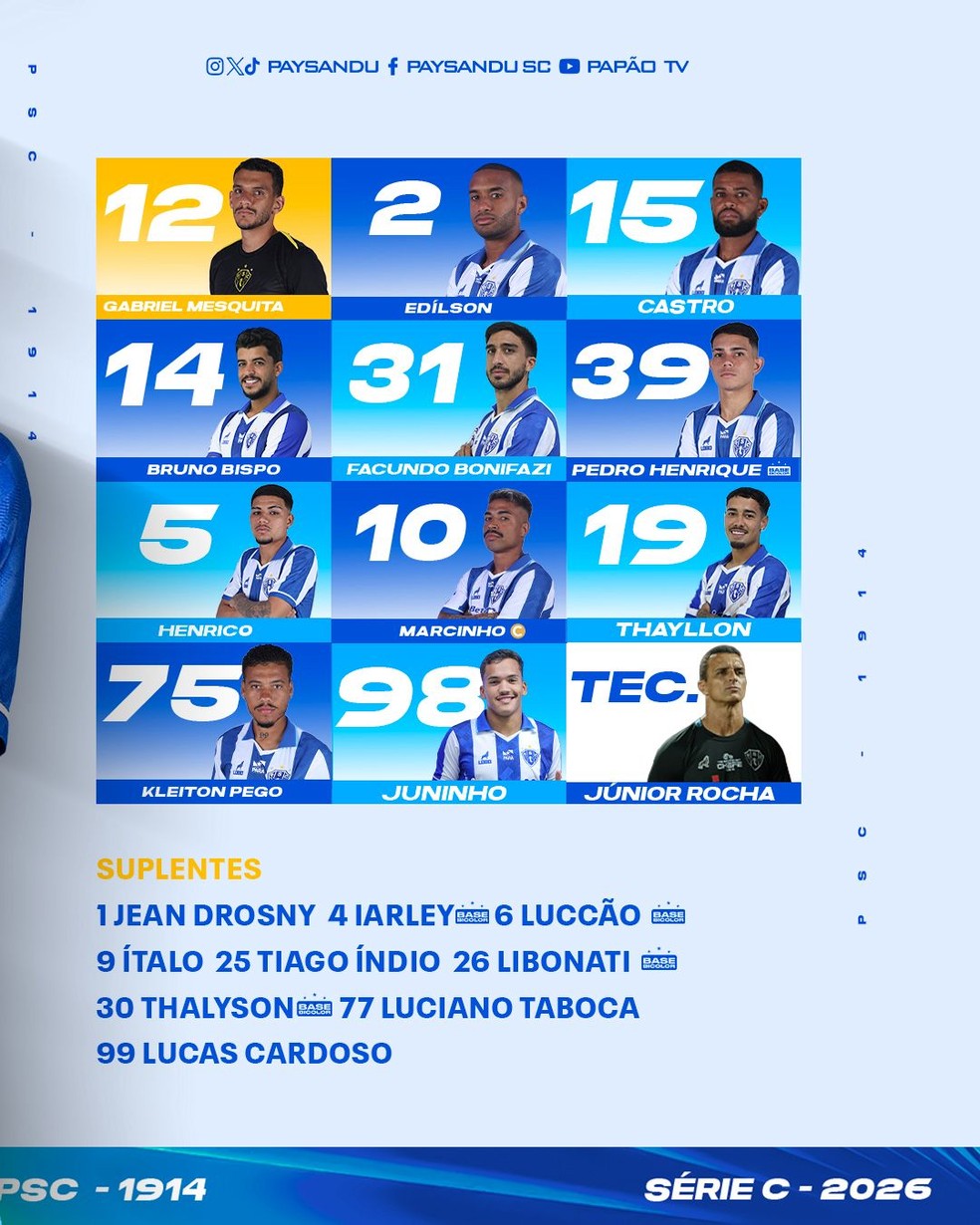 Com Juninho, Paysandu está escalado para encarar o Maranhão