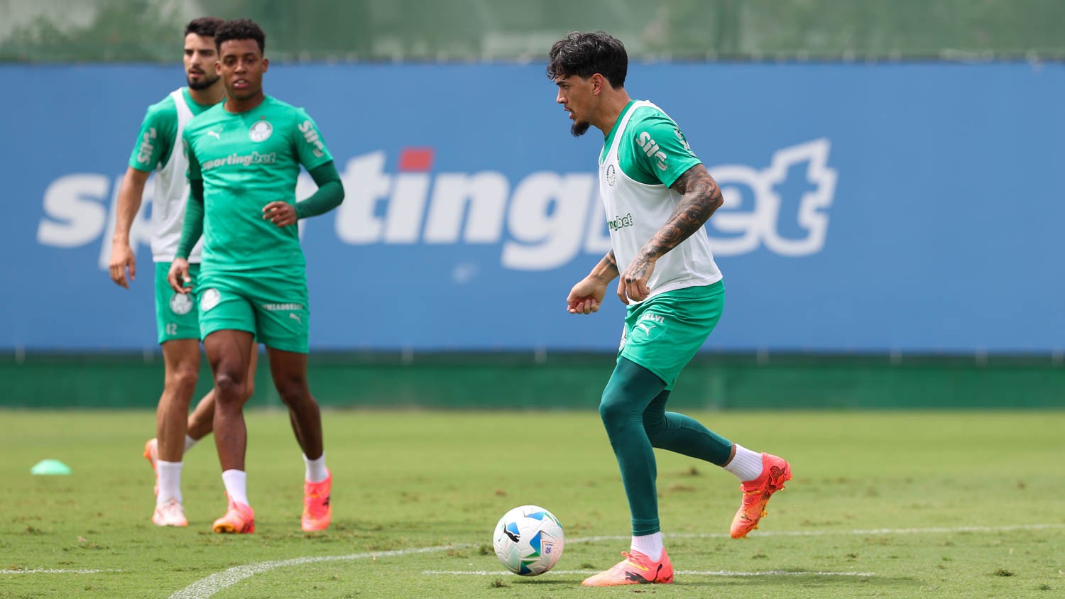 Gómez treina com grupo e está disponível para o Palmeiras no duelo.