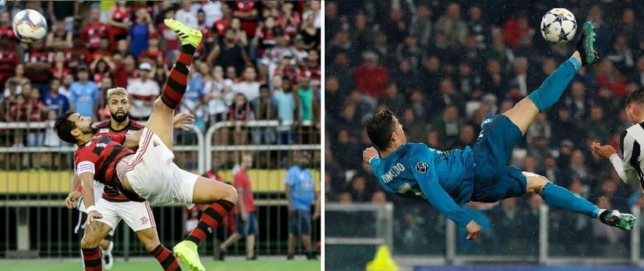 Cristiano Dourado? Após golaço de bicicleta, atacante do Flamengo se  diverte com montagem: Parece, flamengo