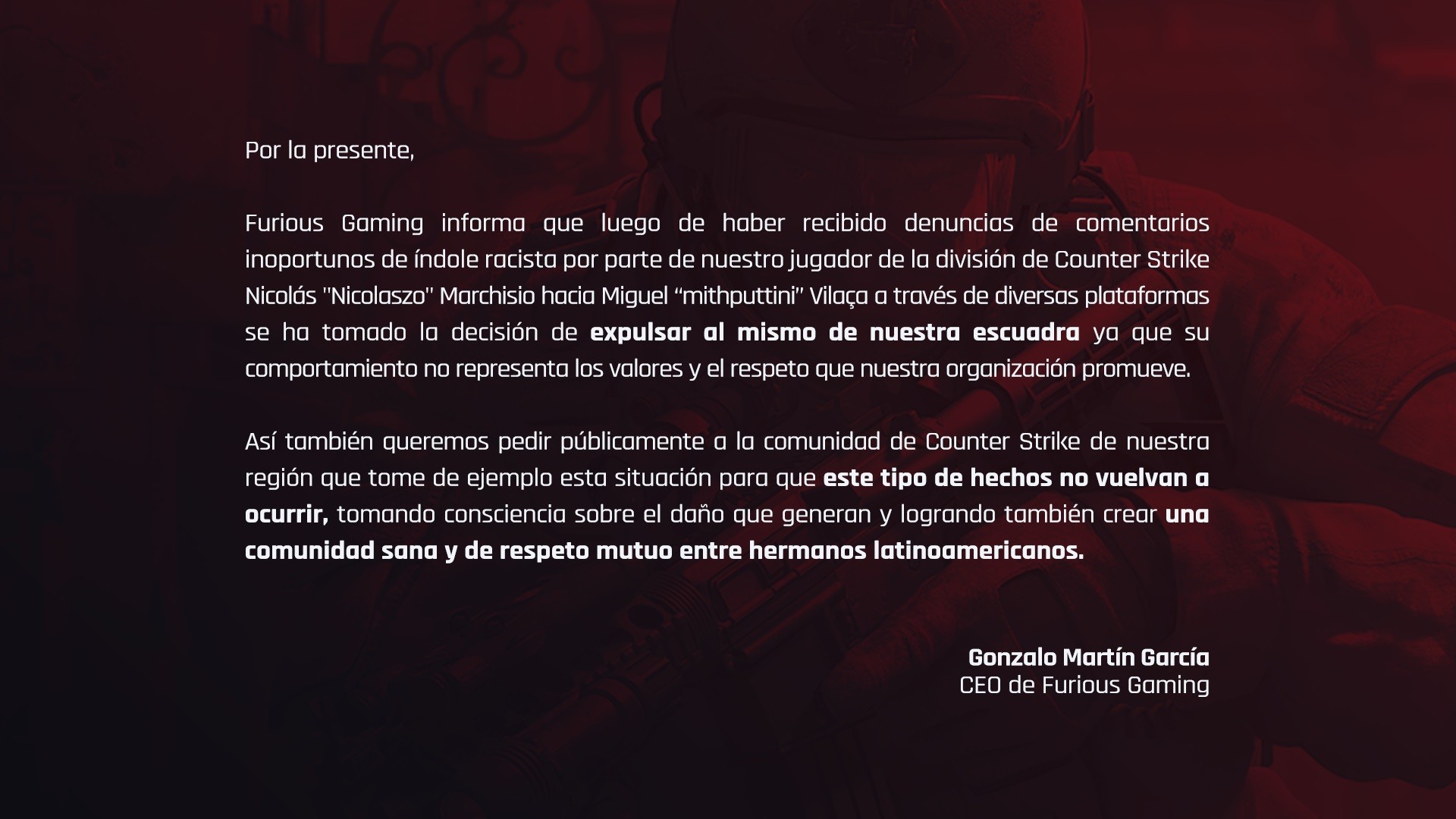 CS:GO: argentino da Furious Gaming é expulso do time por injúria racial ...