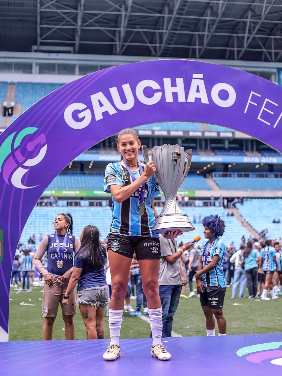 Val&eacute;ria Paula, vice-artilheira do Gr&ecirc;mio do Gauch&atilde;o Feminino &mdash; Foto: Reprodu&ccedil;&atilde;o/Instagram Val&eacute;ria Paula
