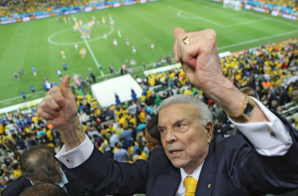 José Maria Marin era o presidente da CBF na Copa do Mundo de 2014 no Brasil — Foto: Ricardo Stuckert / CBF