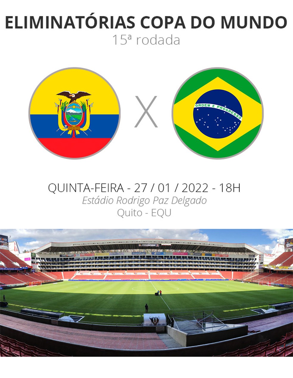 Saiba onde assistir o jogo entre Brasil e Equador pelas Eliminatórias