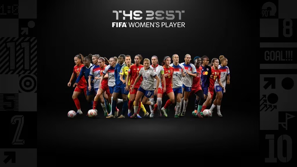 Fifa anuncia as 11 indicadas ao prêmio de melhor jogadora no The Best 2025 — Foto: Divulgação/Fifa