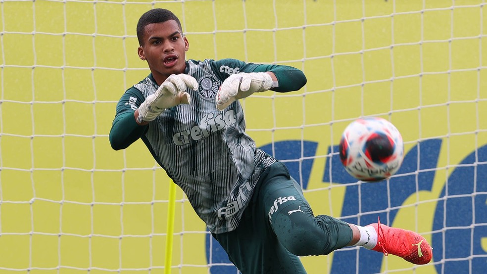 Aranha em treino do Palmeiras na Academia de Futebol — Foto: Cesar Greco/Palmeiras