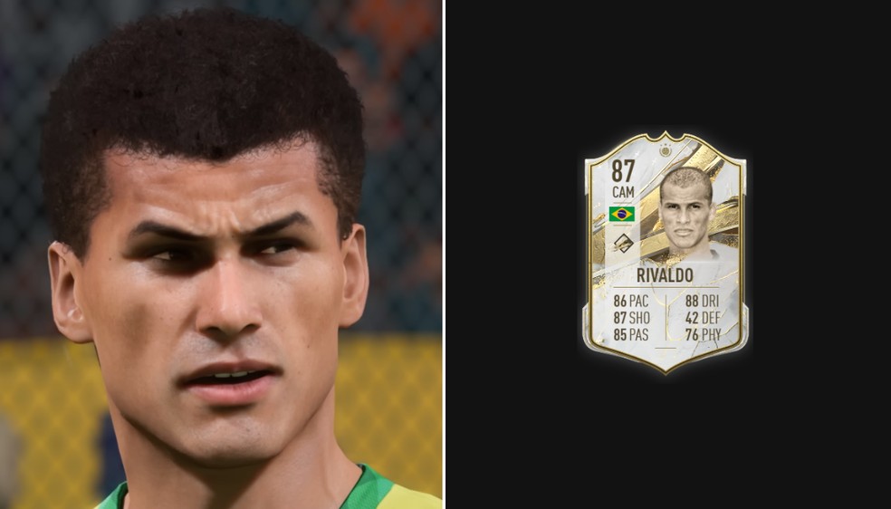 Face da versão "Base Icon" de Rivaldo no FIFA 23 — Foto: Filipe Guedes