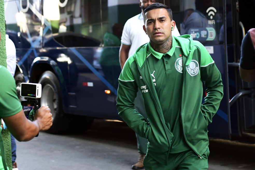 Dudu antes de Palmeiras x Atlético-MG — Foto: Marcos Ribolli