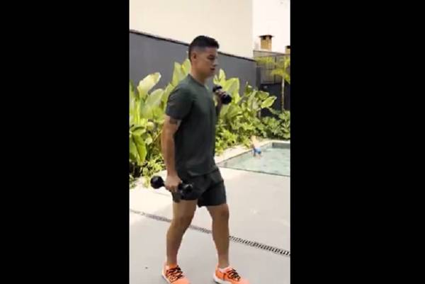 James treina na folga do São Paulo: 