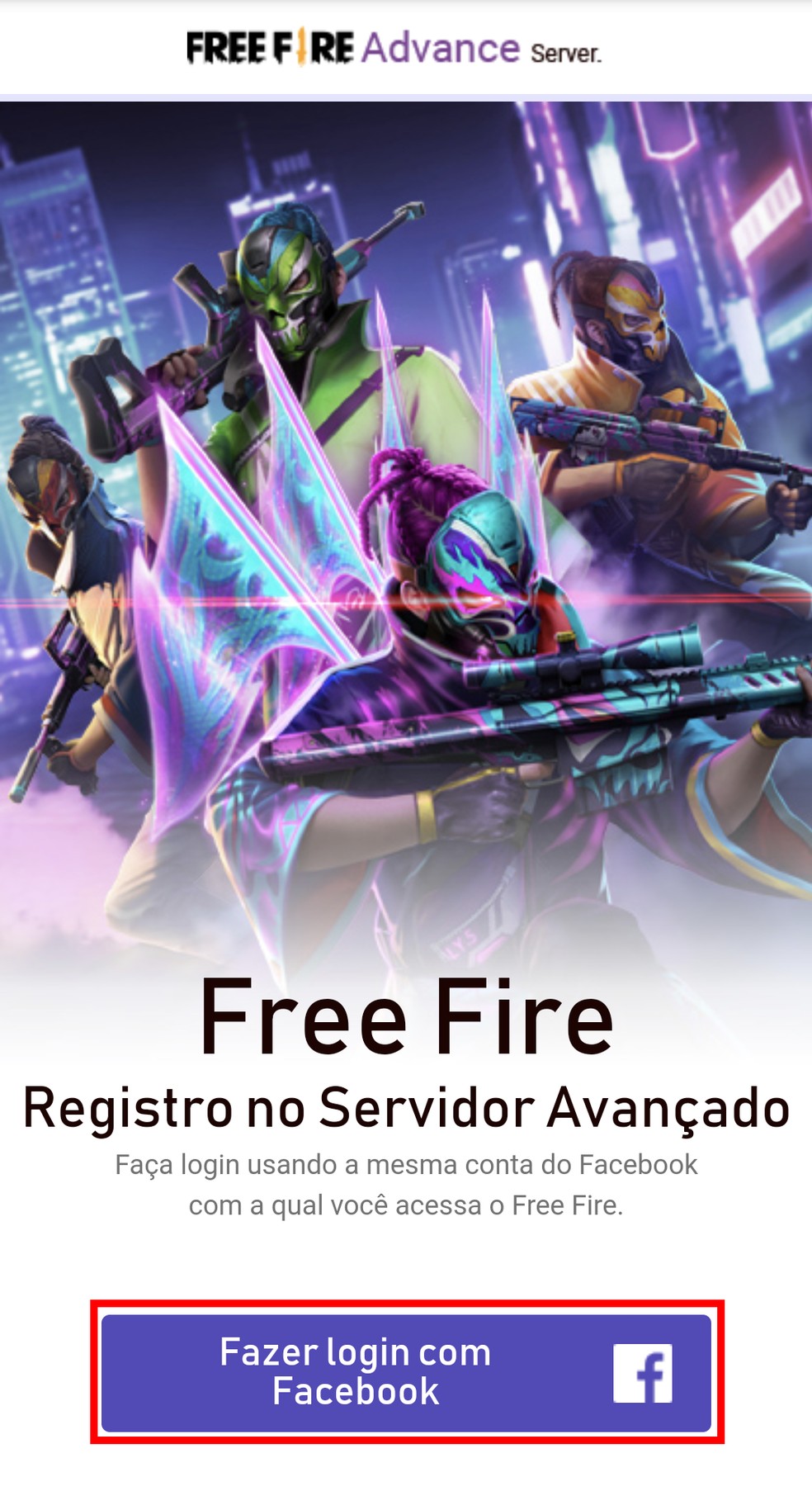 Garena Free Fire Brasil on X: Ei, você aí que se inscreveu para o Servidor  Avançado, ele já está aberto! Acesse o link e baixe a versão oficial para  testar todas as