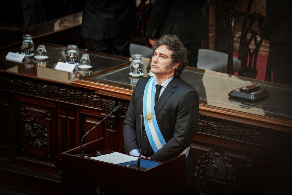 Javier Milei, presidente da Argentina — Foto: Santiago Oroz/SOPA Images/LightRocket via Getty Images