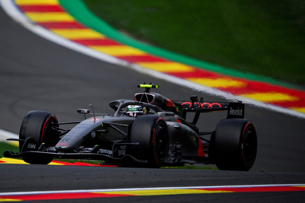 Gabriel Bortoleto no Q3 da classificação para o GP da Bélgica — Foto: John Thys / AFP