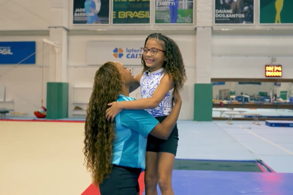 Rebeca Andrade e Sophya Lourranny — Foto: Esporte Espetacular