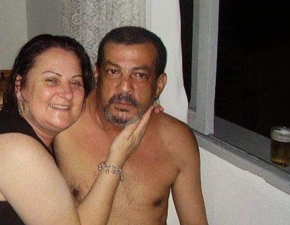 Lene com o marido "Careca" — Foto: Arquivo pessoal