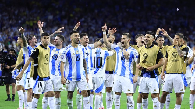 Argentina comemora vitória sobre o Equador