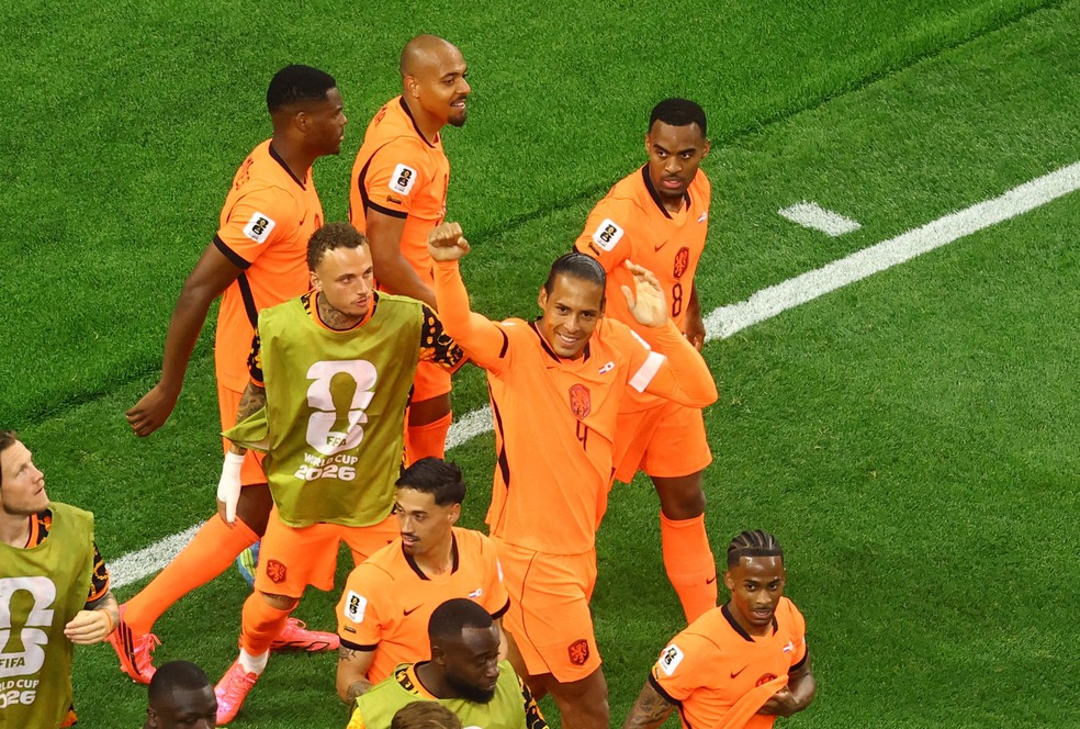 Van Dijk comemora — Copa do Mundo hoje
