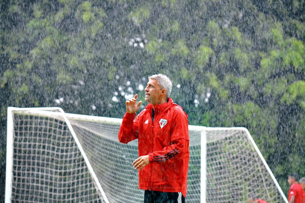 Hernan Crespo em treino do São Paulo — Foto: Reprodução