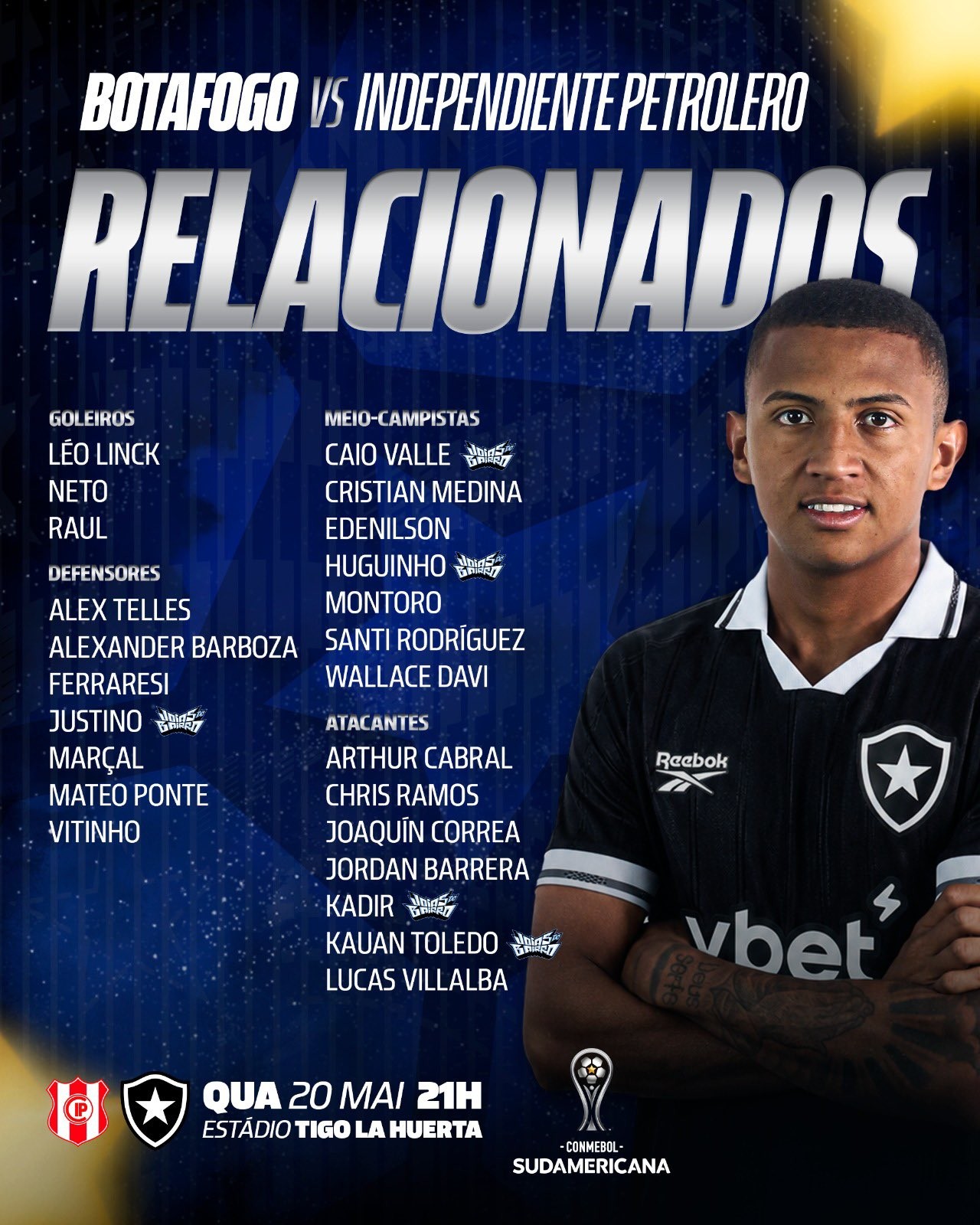 Com Barboza e sem Danilo, Botafogo divulga relacionados para a Sul-Americana