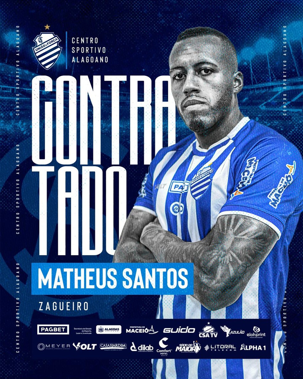 Matheus Santos é anunciado pelo CSA — Foto: ASCOM CSA
