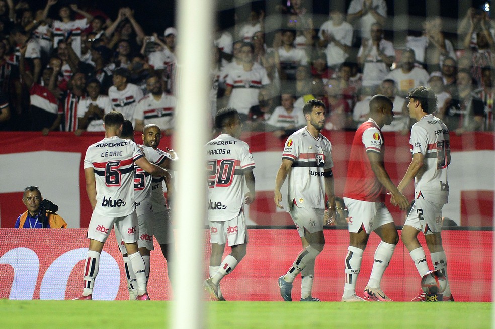 Gol de Calleri em São Paulo x Novorizontino — Foto: Marcos Ribolli