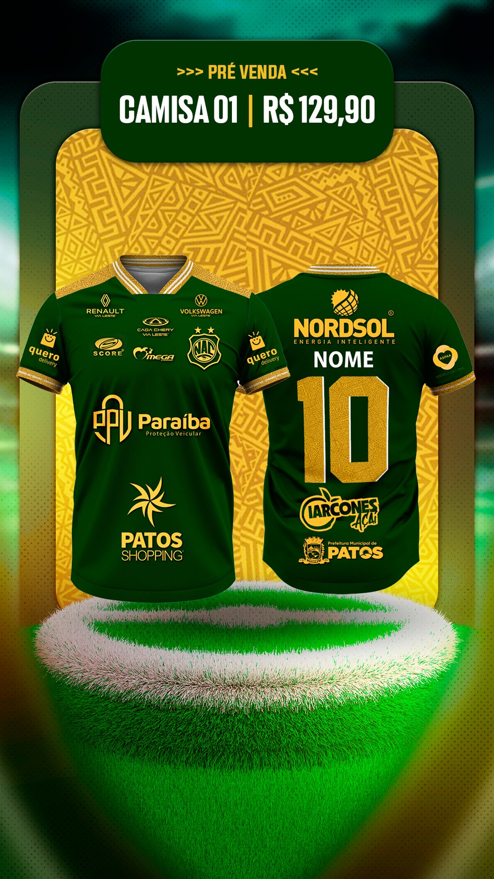 Uniforme nº 1 do Nacional de Patos para 2025 — Foto: Divulgação / Nacional de Patos