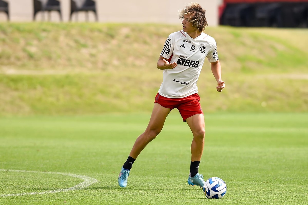 David Luiz treina com o grupo em semana de preparação do Flamengo