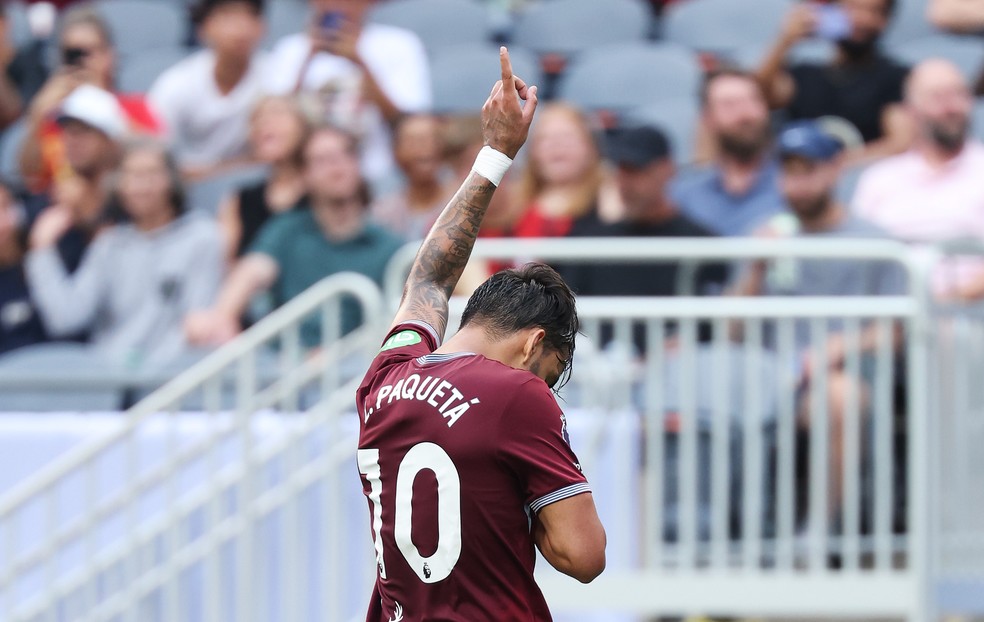 Lucas Paquet comemora gol marcado em amistoso entre West Ham e Everton  Foto: West Ham United FC/West Ham United FC via Getty Images