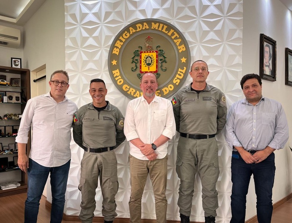 Reunião sobre segurança do Gre-Nal teve conversa dos presidentes <br />
<br />
— Foto: Sd Giliard - PM5 / Divulgação