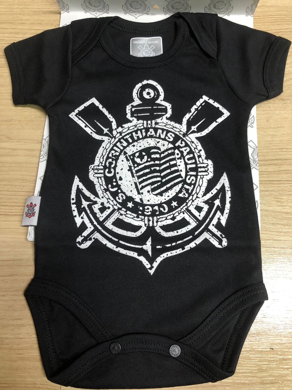 Macacão comprado pela Débora para revelar a gravidez ao namorado Emerson — Foto: Arquivo pessoal