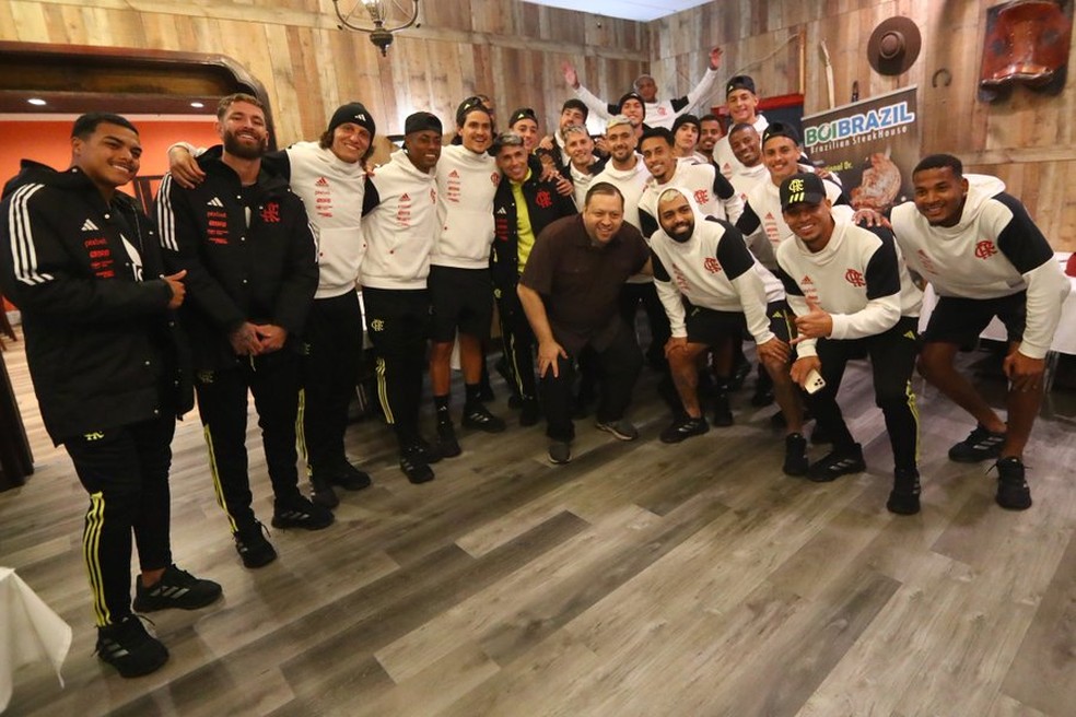 Flamengo realizou jantar de confraternização em churrascaria — Foto: Divulgação / Flamengo