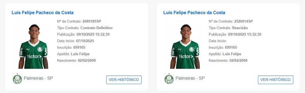 Palmeiras renova contrato com Luis Pacheco, do time sub-17.