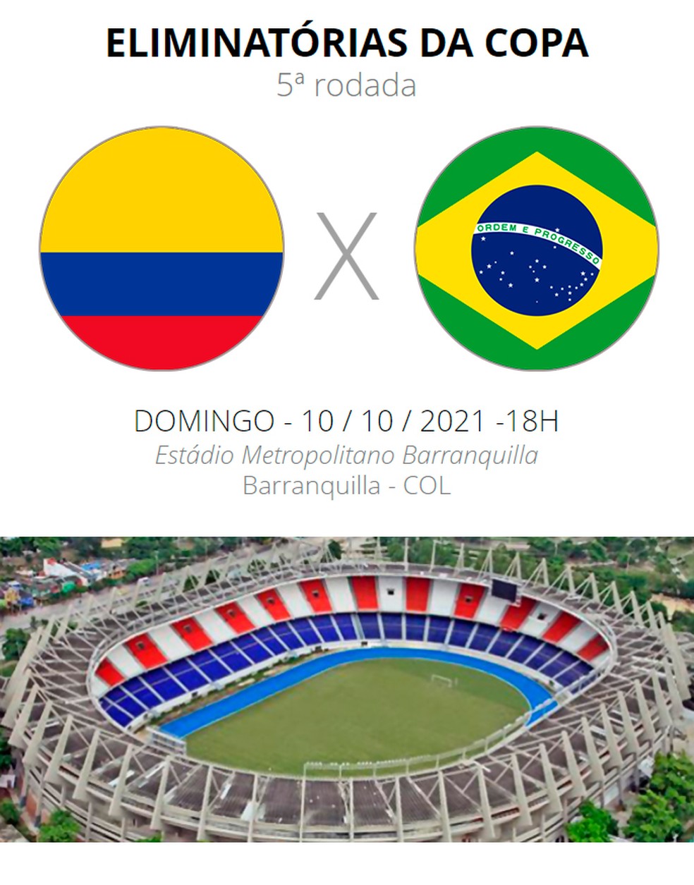 Colômbia x Brasil: onde assistir ao jogo das Eliminatórias da Copa do Mundo