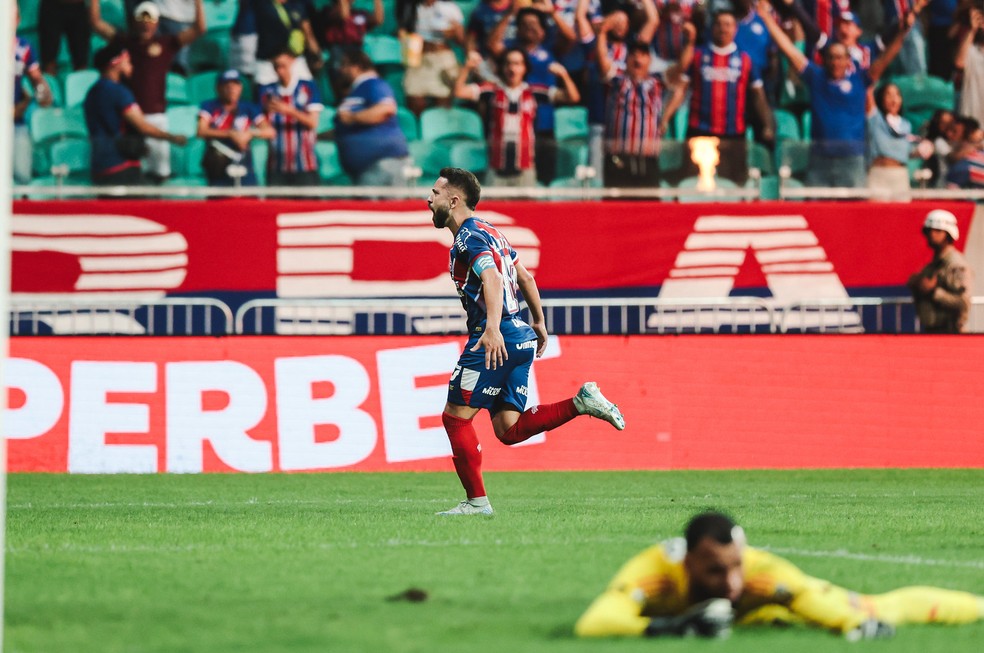 Everton Ribeiro comemora gol pelo Bahia contra o Atlético-MG — Foto: Letícia Martins/EC Bahia