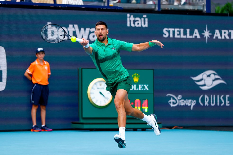 Novak Djokovic vence Musetti e vai às quartas em Miami — Foto: Chris Arjoon/Icon Sportswire via Getty Images