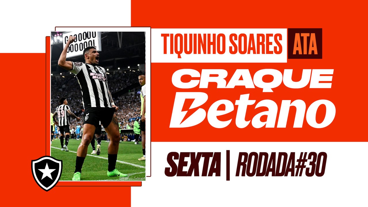 Tiquinho Soares é o Craque Betanobet7k netosexta na rodada #30 do Brasileirão com 12.90 pontos