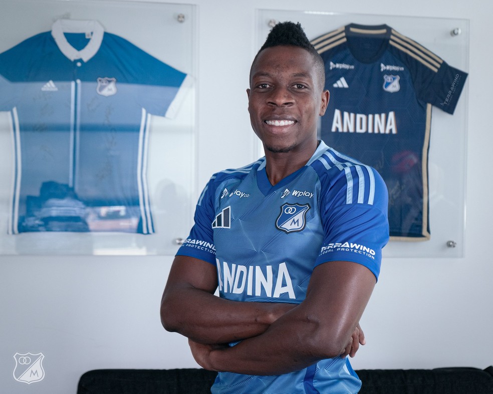 Palacios é oficializado pelo Millonarios — Foto: Divulgação/MIllonarios