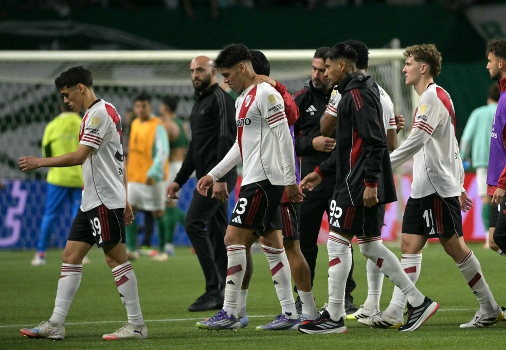 River Plate foi eliminado para o Palmeiras na Libertadores 2025 — Foto: Nelson ALMEIDA / AFP