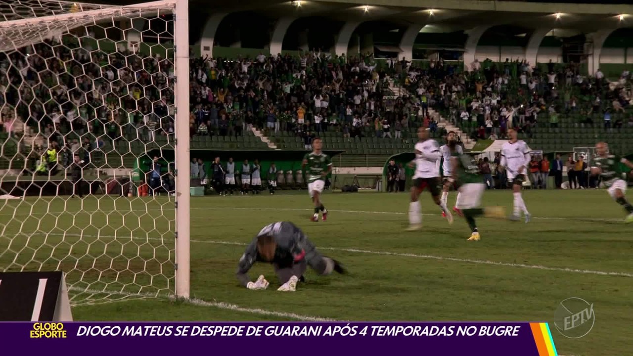 Diogo Mateus se despede do Guarani após quatro temporadas