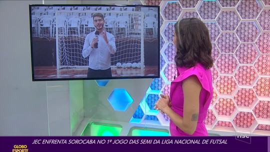 Com Cau Hansen lotado, Joinville recebe o Sorocaba pela semifinal da LNF nesta sexta-feira - Programa: Globo Esporte 